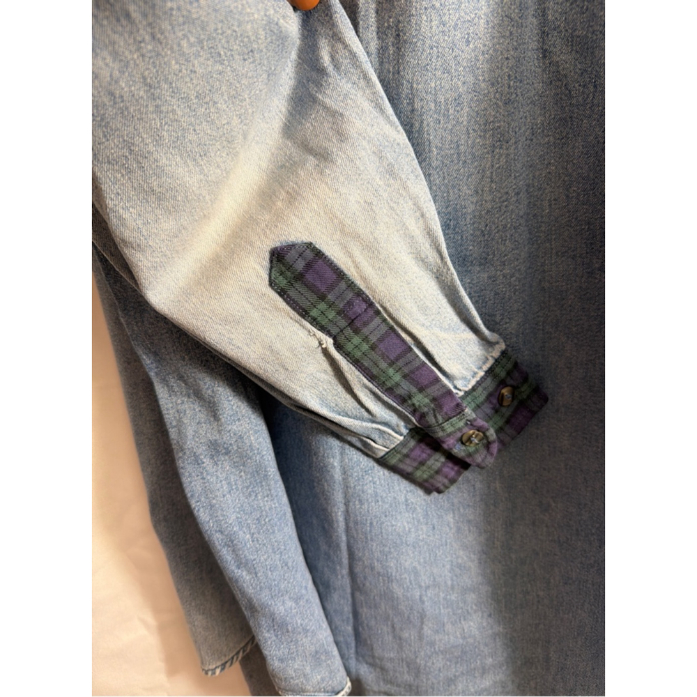 Casey Coleman Vintage Denim Button Down Shirt Embroidered Appliqué Golf Plaid XL - Picture 6 of 7